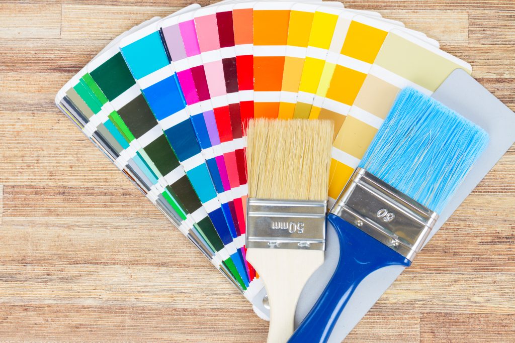 Paint color samples used by painting contractors in Dubai.