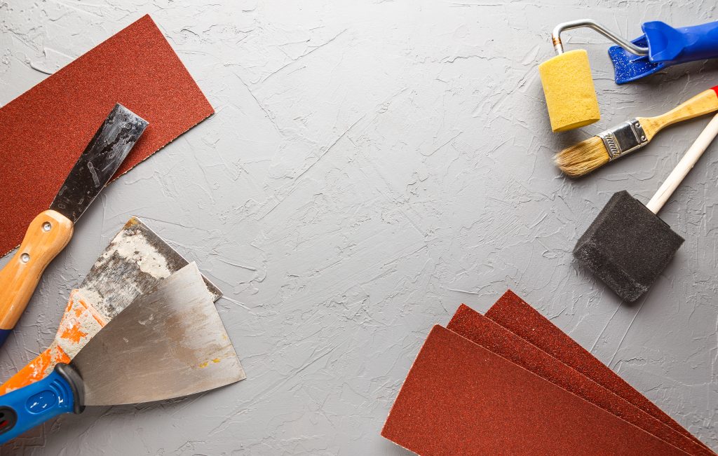 Plastering tools and materials used by our team in Dubai.