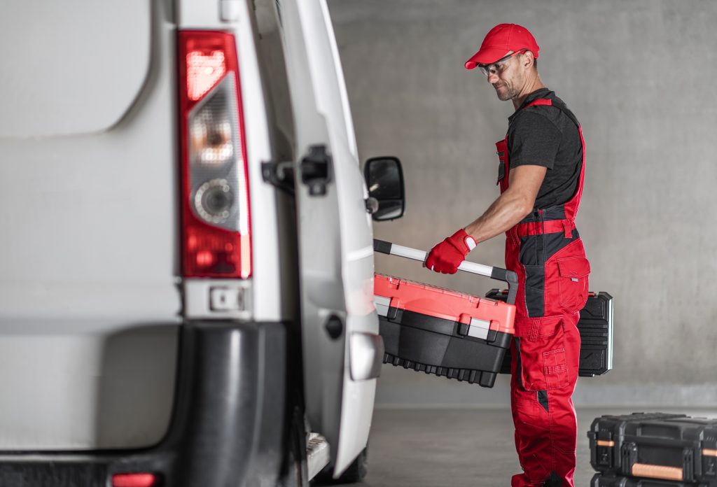 Affordable AC servicing UAE - Fully equipped service van with AC tools and cleaning equipment.