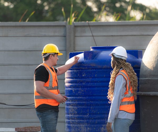 Water Tank Cleaning in UAE Technician cleaning underground water tank