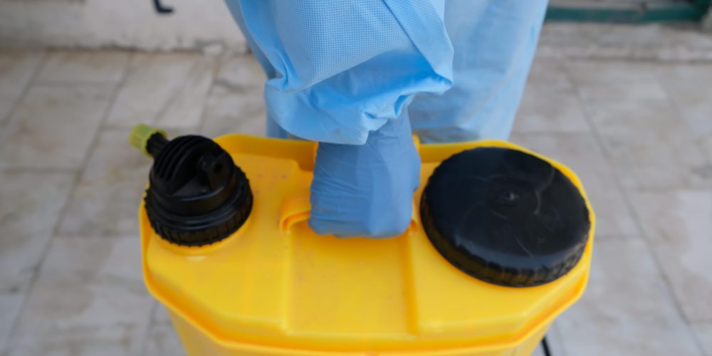 certified water tank disinfection UAE professional with service van equipment